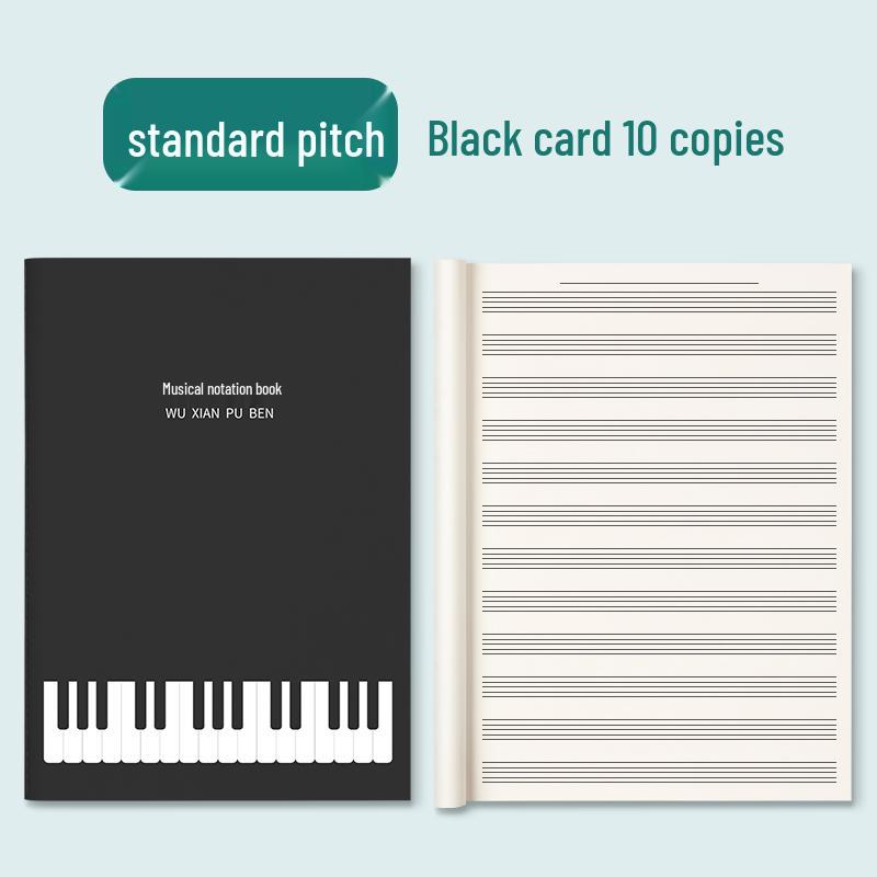 Poznámkový blok hudební teorie pro začátečníky: Papír s osnovou pro studenty a profesionály