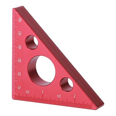 2in/6cm Right Angle Triangle Height Ruler Aluminum Alloy Woodworking Measuring Tool