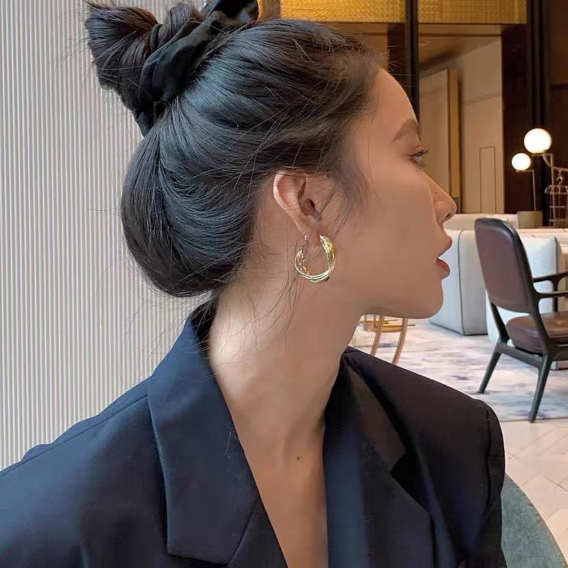 Autumn/Winter 2025 Trendy Checkered Mosaic Earrings for Women