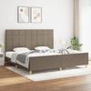 VidaXL Bed Frames with Headboard Taupe 200x200 Cm Fabric 3125085