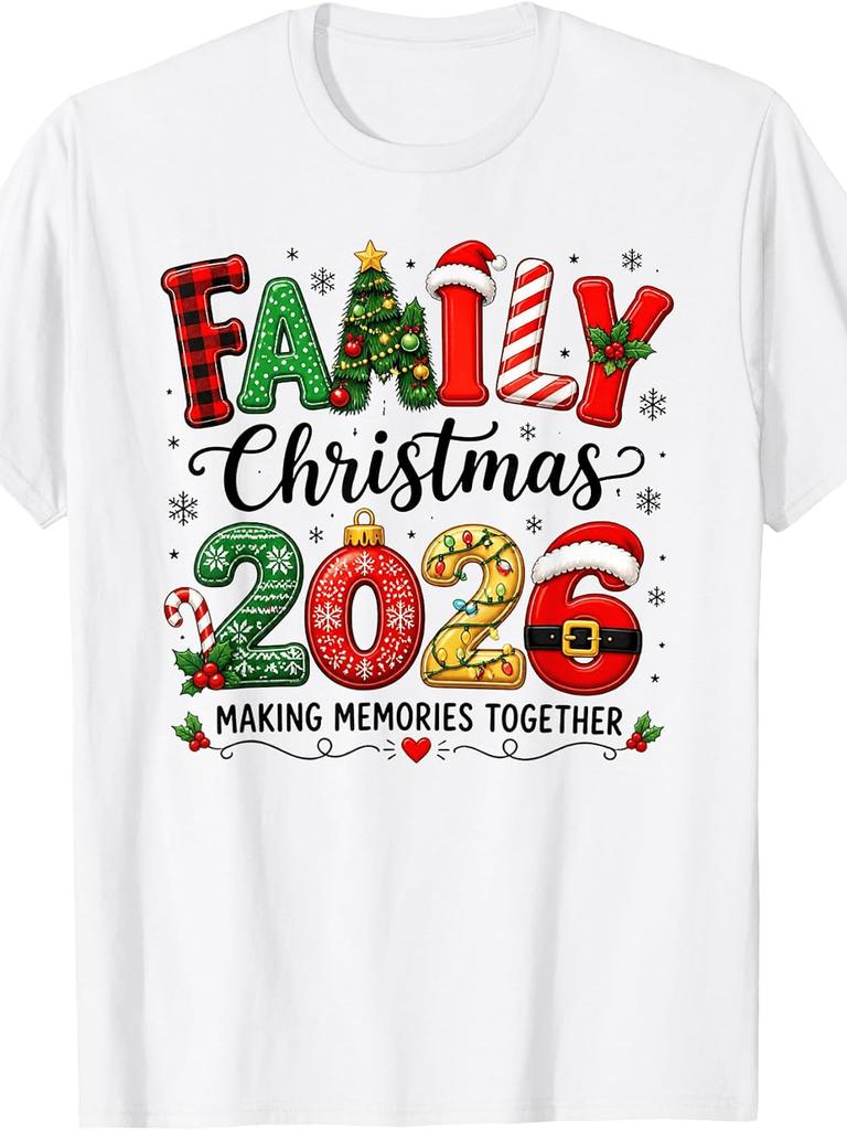 Unisex T-shirt Family Christmas 2026 Matching Outfit Xmas Squad Santa T-Shirt