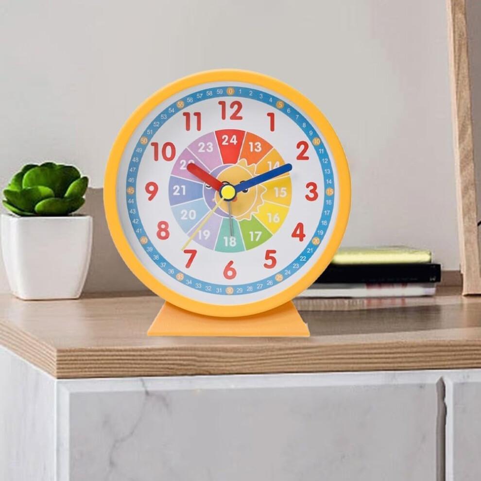 Colorful Learning Clock for Kids, Orange, Ideal for Birthday Gifts and School Milestones, Durable Materials, Learning Toy