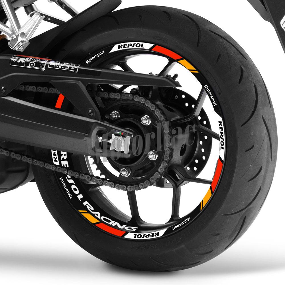 For Repsol CBR CBR650rr Reflective Motorcycle Wheel Sticker Rim Stripe Decal 17" Hub Tape Accessories Waterproof 2025