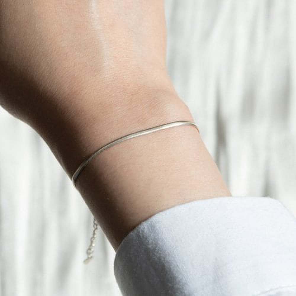 925 Silver Thin Snake Chain Bracelet