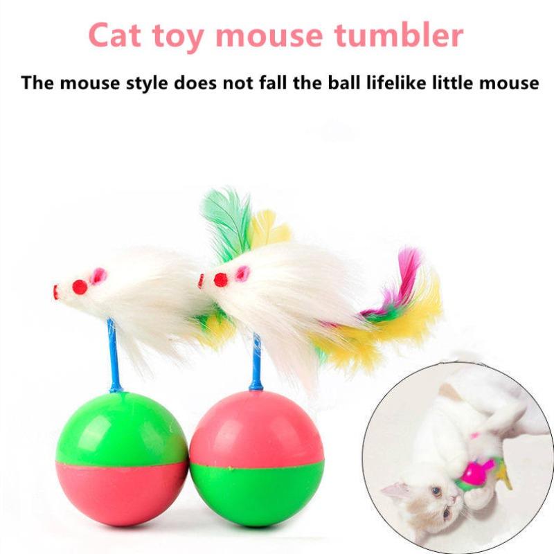 1pc New Arrival Durable Pet Cat Toys Mimi Favorite Fur Mouse Tumbler Kitten Cat Toys Plastic Play Balls for Catch Cats Supplies