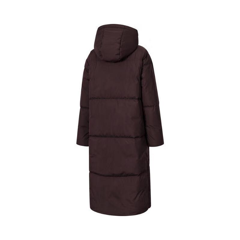 Adidas FW24 Brand Logo Windproof Warm Long Down Jacket Women Outerwear Burgundy JV6198