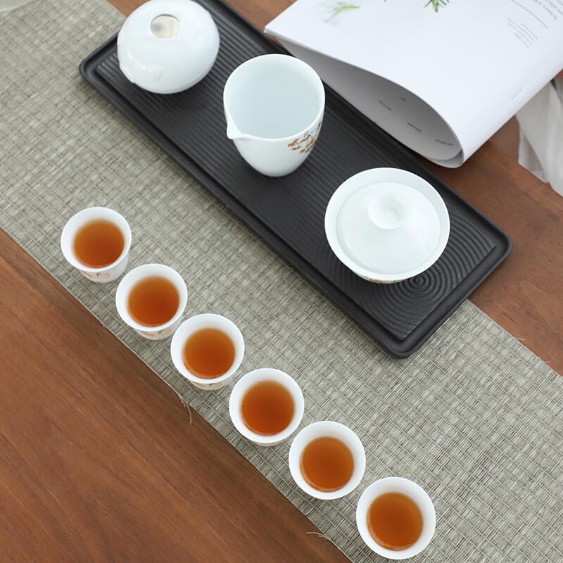 Magpie & Plum Blossom White Porcelain Tea Set