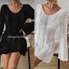 European Lace Knit Beach Cover-Up: Sun-Protection Bikini Pullover, Sexy Loose Design