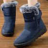 Damenstiefel Neue Winterstiefel für Damen Winterschuhe Niedriger Absatz Fell Botas Mujer Schneestiefel Wadenhoch Damen Elegantes Schuhwerk Weiblich