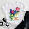 Casual Flowers Forest Graphic Women's T-Shirt Summer Blouse Loose 90S Short Sleeve O-Neck Tees Ladies White Tops Female Clothing