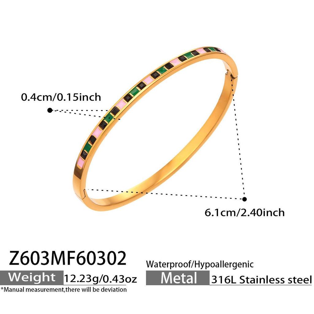 18k Gold-Plated Stainless Steel Bracelet with 5A Zirconia & Hollow Letter Buckle