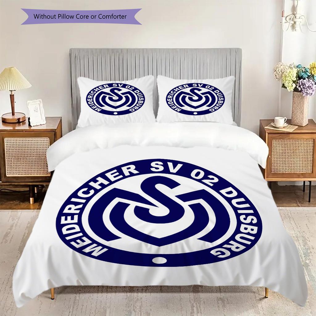 MSV Duisburg Pattern Bedding Quilt Set Quilt Cover Pillowcase Home Decoration Birthday Gift (1 * Duvet Cover + 2 * Pillowcase, Without Core)