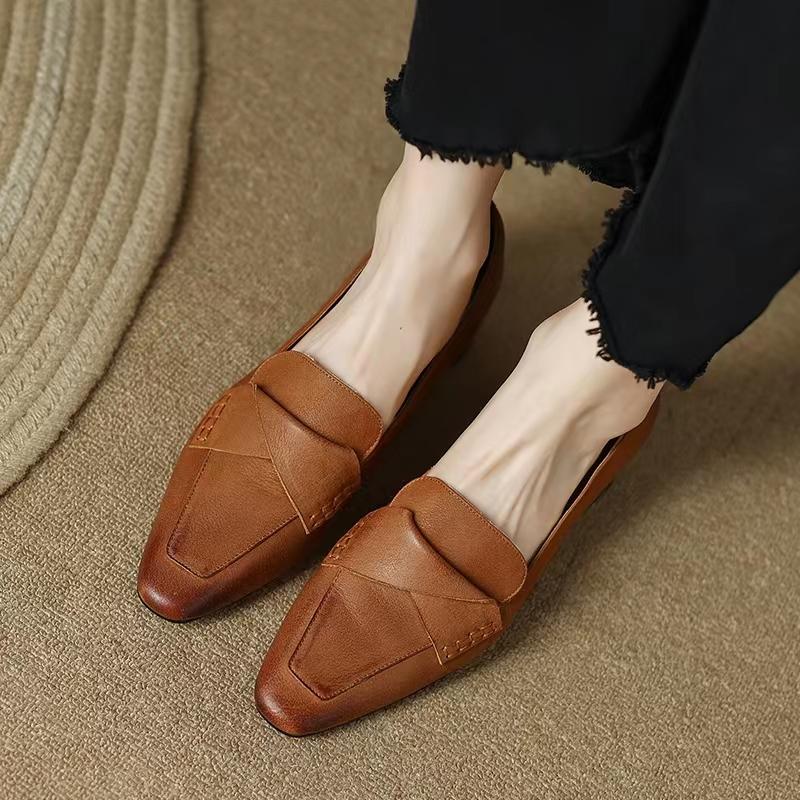 Comemore Pleated Slip on Mid Heels Office Ladies Shoe Chunky Heel Women Square Toe Shoes for Woman Women's Autumn 2024 Pumps