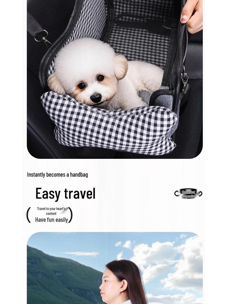 Portable Pet Car Bed & Safety Seat for Dogs and Cats