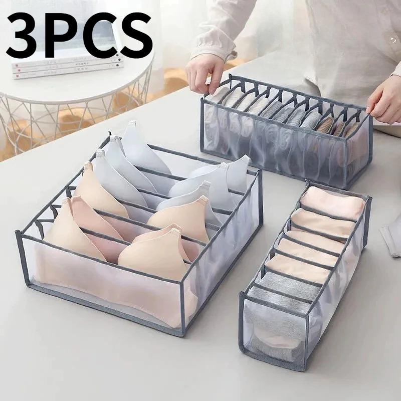 Underwear Sock Organizer Box Multi-functional Foldable Closet Organizers Drawer Divider Storage Boxes For Underpants Socks Bra