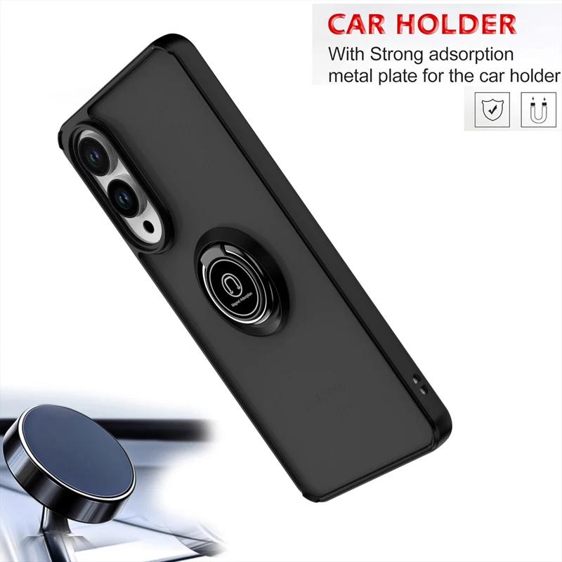 Shockproof Armor Matte Case for Samsung S26 S25 Edge S24 S23 S22 Note20 Ultra Plus A57 A37 A56 A36 A55 Magnetic Ring Stand Cover