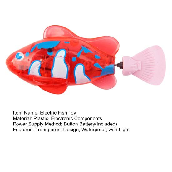 Swimming Fish Toy with LED Light Waterproof Battery Powered Simulation