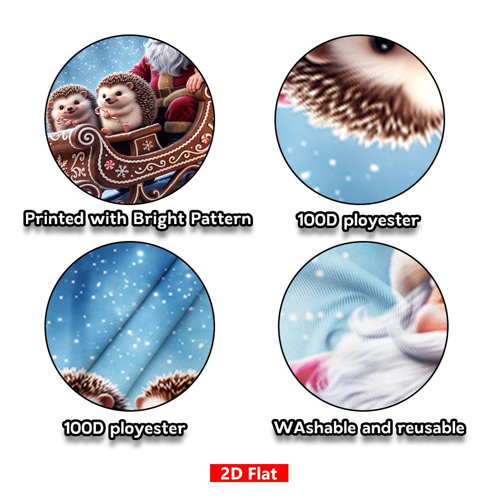 1Pcs Christmas Sled Hedgehog Winter Scene Decoration Background Xmas Backdrop Decorations For Photo Studio Photo Booth Party