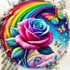 Vintage Metal Wall Art Rainbow Rose Butterfly Decor Weather Resistant Outdoor Patio Garden