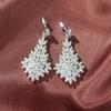Xiaomi Huitan Big Dangle Earrings for Women Full Dazzling CZ High Quality Silver Plated Leaf Earrings Wedding Engagement Trend Jewelry