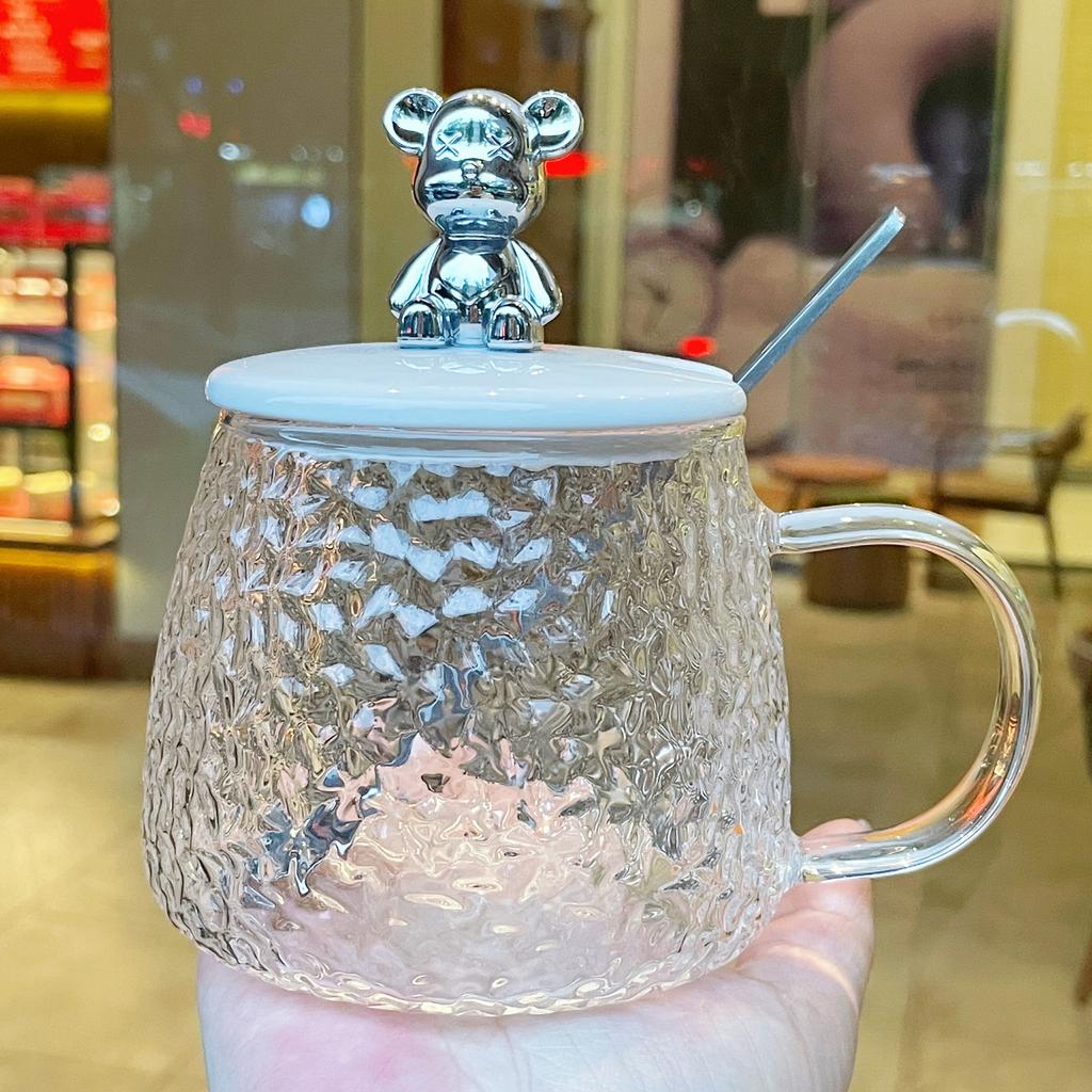 Glastassen für Mädchen mit hochwertigen Wasserbechern für hochtemperaturbeständige Becher mit Deckel für Paare