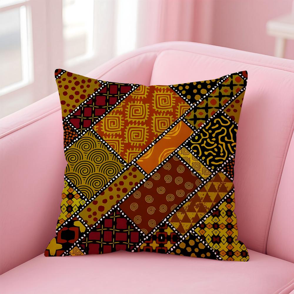 Tribal Style Indian Ethnic Pattern Cushion Cover Linen Cushion Cover Soft Decorative Case For Sofa Home Decor