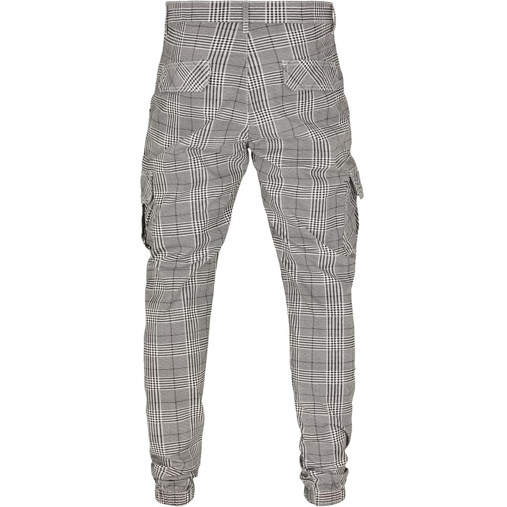 Urban Classics Mens Glencheck All-Over Print Cargo Jogging Bottoms