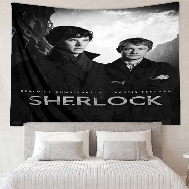 Sherlock Holmes Print Tapestry, Backdrop, Easy Setup, Ideal for Bedroom, Office & Living Room, with Aesthetic Wall Hanging Decor.