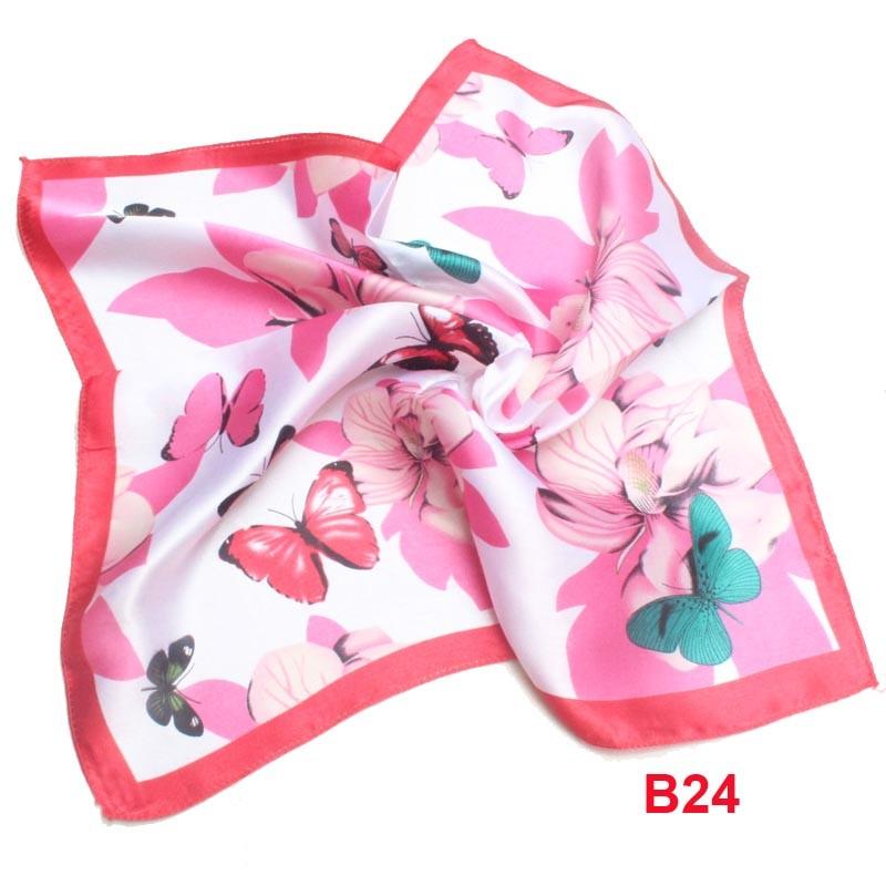 Fashionable Womens scarfs silk scarf Foulard Luxury Scarf NeckerChief  50CM designer scarf women red butterfly B024