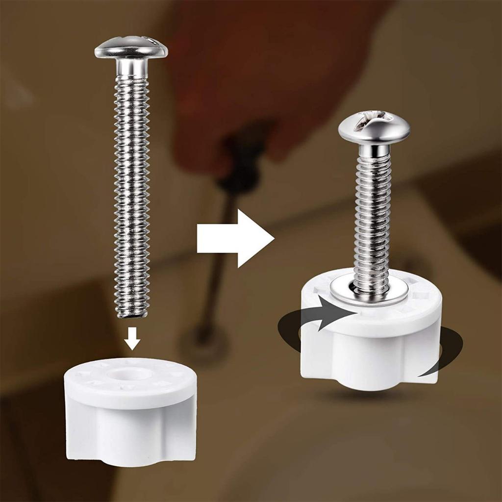Toilet Seats Hinge Screw Toilet Seats Blind Hole Fixings Expanding Rubber Bolt Top Fix Nut for Top Mount Toilet Seats
