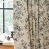 1PC LOZUJOJU French Retro Sketch Flower Curtain with  Aesthetic Blackout Window Treatments for Bedroom Living Room Home Decor