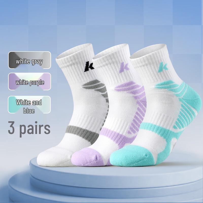 

KAWASAKI Badminton Running Training Socks D6609 Three Pairs Pack