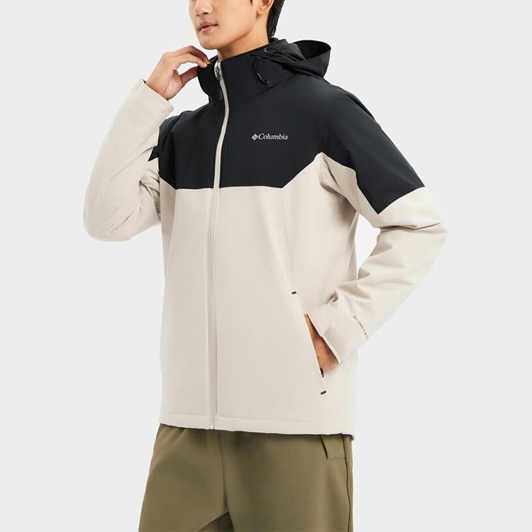 Columbia Color Block Logo Soft Shell Outdoor Waterproof Jacket Unisex Jacket Off-White XE3580-271