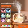 Diffuseur d'Aromathérapie Transparent avec Lumière de Décompression - Humidificateur Flamme Sept Couleurs pour la Maison et le Bureau