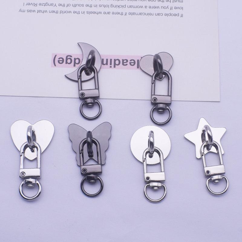 Fashion Cute Metal Phone Charm Holder Self Adhesive Heart Butterfly Lanyard For Case Bag Cup Earphone Accessory