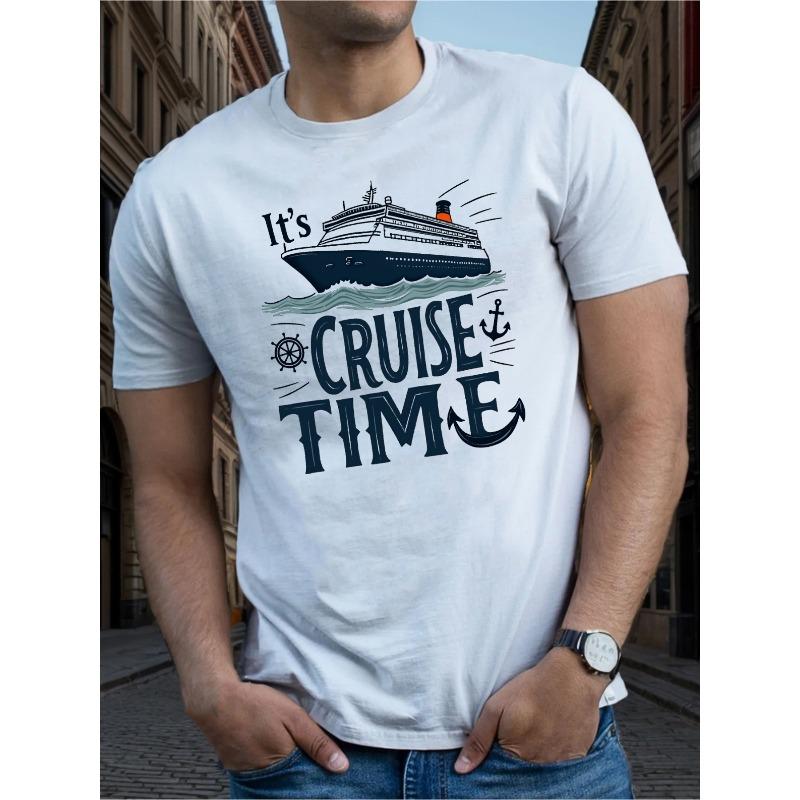 

Men s Graphic T-Shirt - Casual Short Sleeve Summer Tee with Ship and Anchor Design, Suitable For All Seasons, Casual And Comfortable 4XL білий