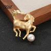 Rainbow Unicorn Pin Brooch Horse Design Enamel with Imitation Crystals