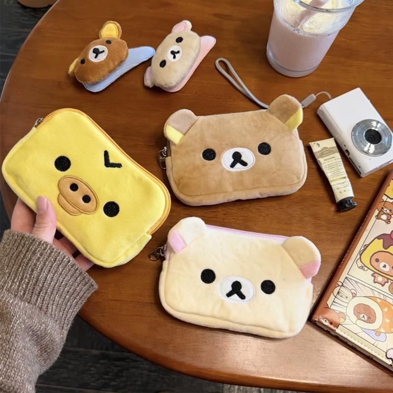 Kawaii Rilakkumas Coin Purse Wallet Creative Peripheral Korilakkuma Ccd Storage Card Bag Couple Birthday Small Storage Bag Gifts