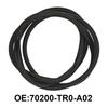 Black Rubber Sunroof Glass Gasket 70200-TR0-A02, Replacement Weatherstrip Trim for Aged Roof Glass Edge, Dust Blocking Help, and Trim Care