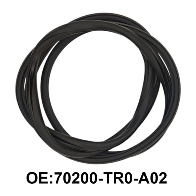 Black Rubber Sunroof Glass Gasket 70200-TR0-A02, Replacement Weatherstrip Trim for Aged Roof Glass Edge, Dust Blocking Help, and Trim Care
