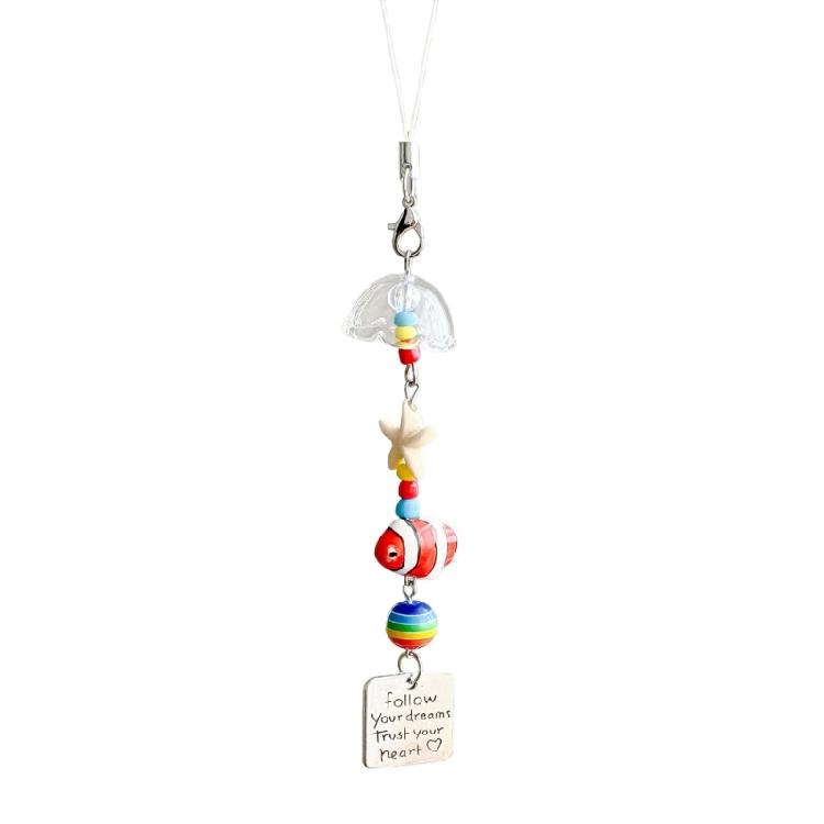 

Ceramic Fish Keychain Wind Chime User Friendly Phone Strap Handmade Decoration With Cultural Meaning Melodic Design красный