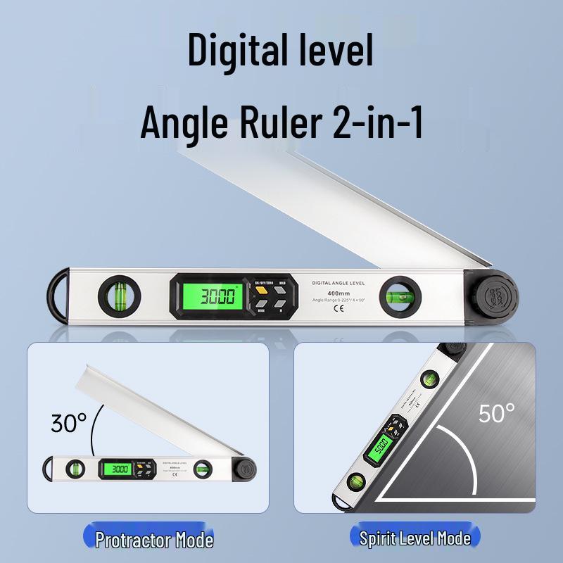 Digital Protractor & Level Ruler with Bubble - High Precision Measuring Instrument