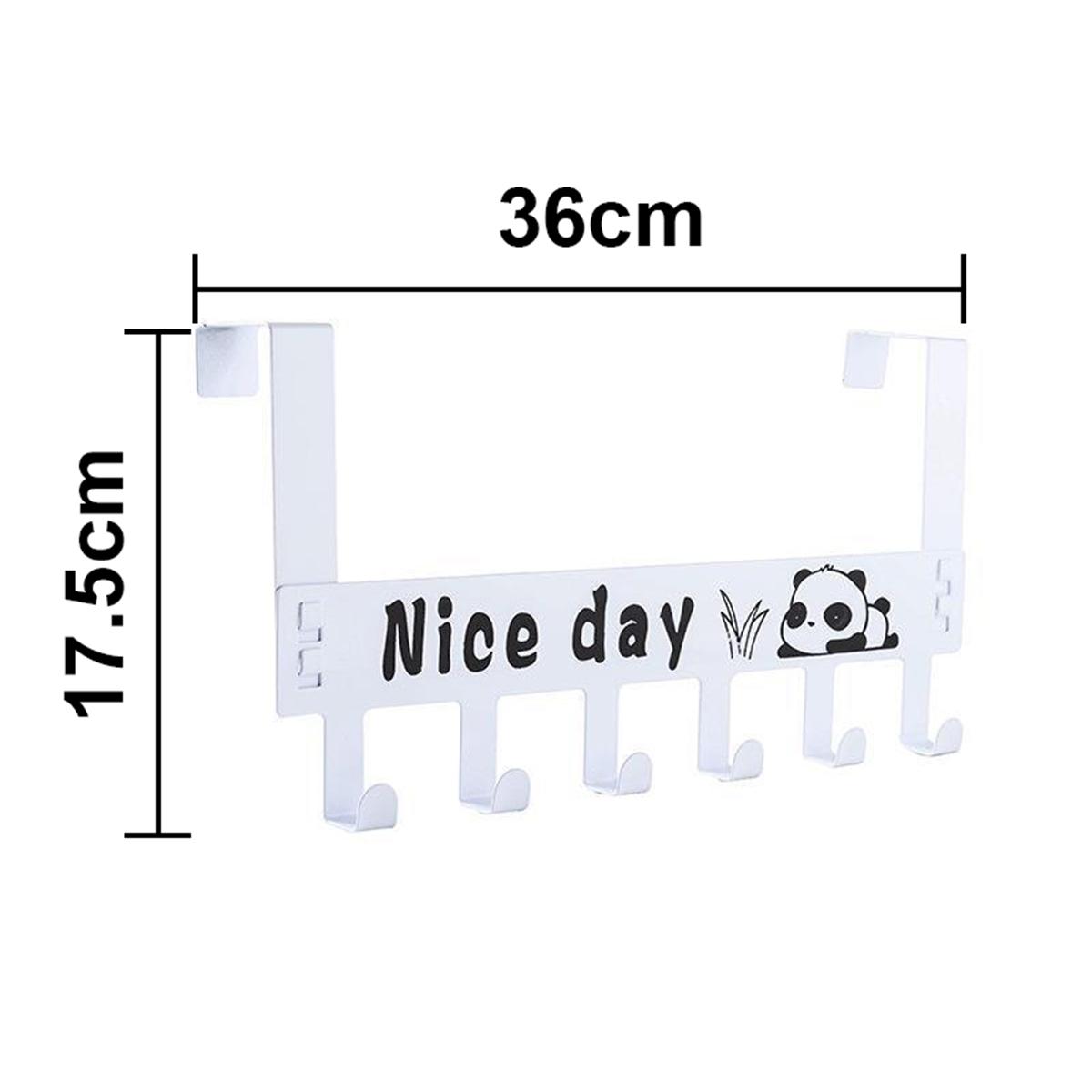 

Толщина 1 мм Дверной крючок на 6 звеньев, вешалка для одежды без гвоздей, сумки, зонт, ключ, многофункциональный крючок с изображением панды, 1 шт. 36x17.5cm белый