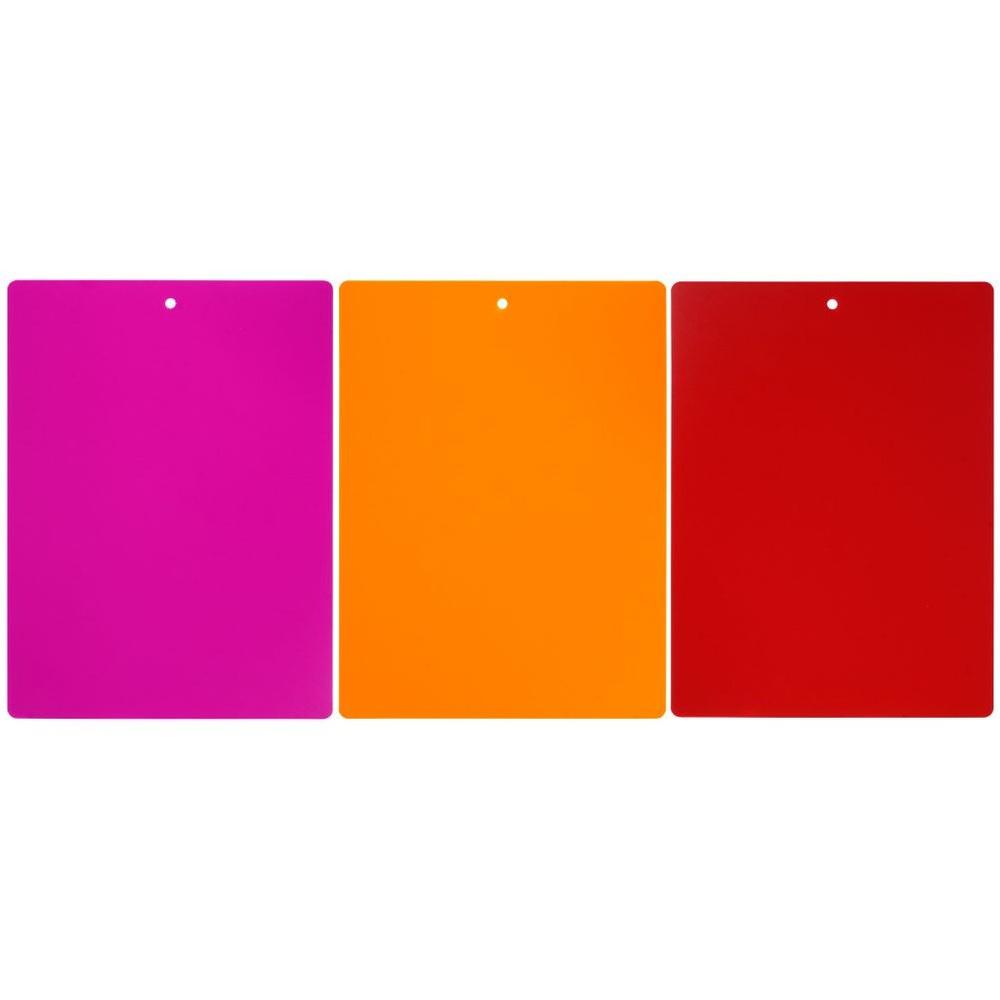 3x Flexible Kitchen Board Plastic Chopping Mat Set