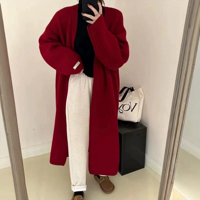 Womens Oversized Longline Knit Cardigan Sweater Loose Fit V-Neck Winter Warm Casual Outerwear