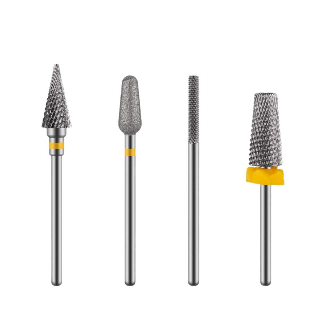 Russian Style Manicure Set: Tungsten Steel Grinding Heads for Gel Removal, Nail Carving, Grinding, and Cuticle Care.