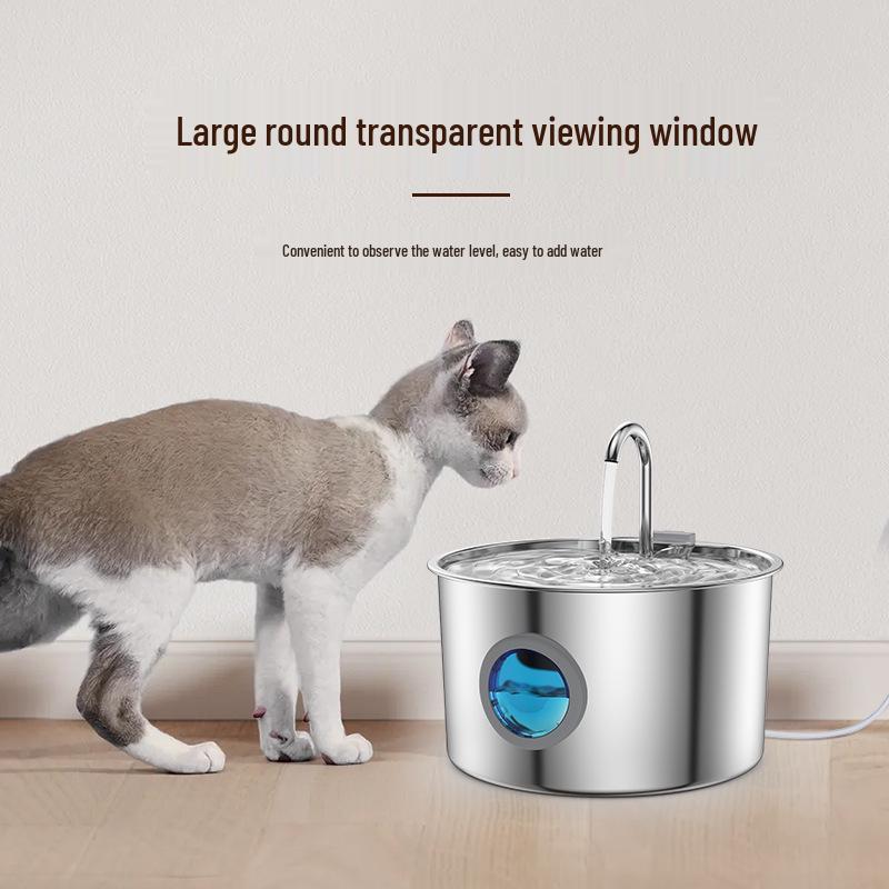Stainless Steel Smart Pet Water Fountain with Automatic Circulation, 3.2L Large Capacity Cat Water Dispenser