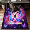 1PC Custom Name Butterfly Dreams Space Theme Floor Mat Ideal for Living Room, Game Rooms, Office, Bedroom, Floor Mat Playful Design