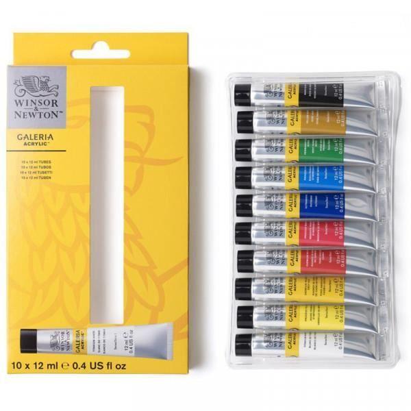 Set initiation peinture acrylique - 12 tubes - winsor &amp; newton