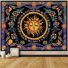 1pc Bohemian Psychedelic Sun and Moon Tapestry Wall Hanging - Polyester Fabric for Living Room Bedroom Decoration